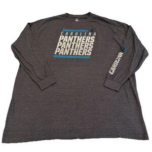 Majestic Carolina Panthers Mens T-Shirt NFL Long Sleeve 4XL Gray‎ Football